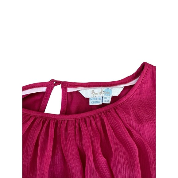 Boden Pink Blouse Gauzy Sheer Overlay Romantic Boho Chic Size 8 Preppy Top - Picture 5 of 6